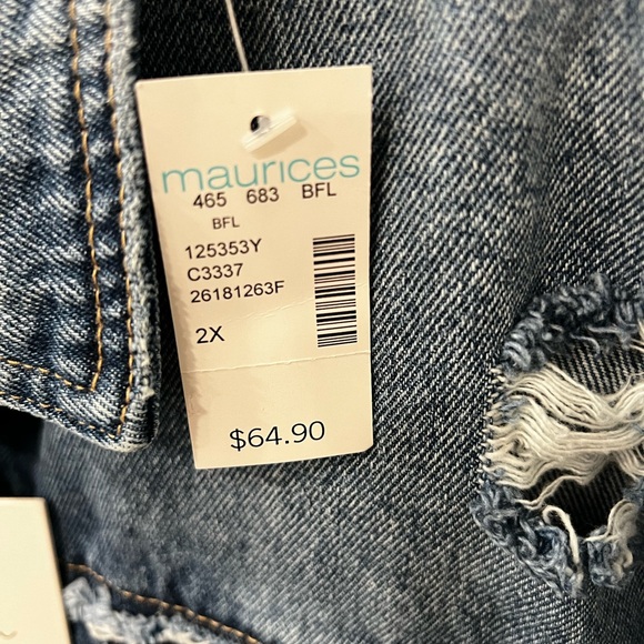 NWT Kancan Distressed Denim Jacket Size 2X - Picture 7 of 7